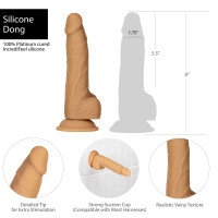 Фалоімітатор ADDICTION - 8" DUAL DENSITY SILICONE DILDO - CARAMEL