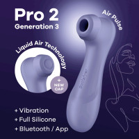 Вакуумний стимулятор Satisfyer Pro 2 Generation 3 with Liquid Air Connect App Lilac