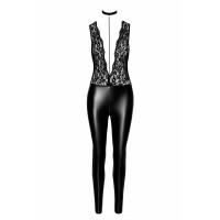 Комбінезон Noir Handmade F298 Libido Deep-V catsuit with collar and pearl chain - XL
