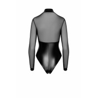 Боді Noir Handmade F321 Edge wetlook and mesh body with rings - M