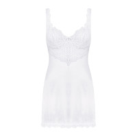 (SALE) Сорочка Obsessive Amor Blanco underwire chemise & thong white S/M