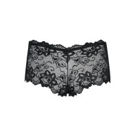 (SALE) Мереживні трусики-шортики Obsessive Idillia shorties black L/XL