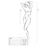 Бодістокінг Passion BS033 white, сукня-сітка на бретелях, прозора