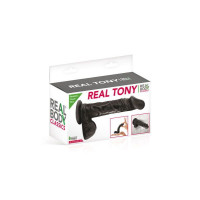 Фалоімітатор Real Body — Real Tony Black, TPE, діаметр 3,5 см