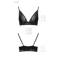 Эластичный топ с кружевом Passion PS001 TOP black, size L