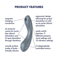 Вакуумний кліторальний стимулятор Satisfyer Curvy Trinity 1 Bluegrey