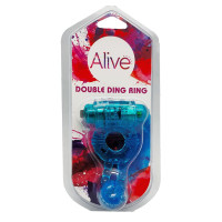 Эрекционное виброкольцо Alive Double Ding Ring Blue