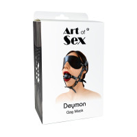 Кляп-маска Art of Sex - Deymon, Еко шкіра, Чорний