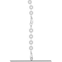 Комбінезон Noir Handmade F306 Mirage catsuit with jewelry rhinestone chain adorning the back - 3XL