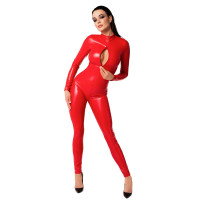 Комбінезон Noir Handmade F353 Red powerwetlook overall - L
