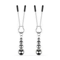 Затискачі для сосків Bedroom Fantasies: Nipple Clamps with Beaded Chain - Silver