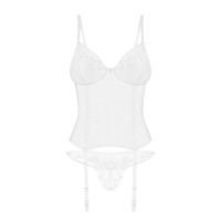 Корсет Obsessive Alissium corset & thong M/L (м'ята упаковка!!!)