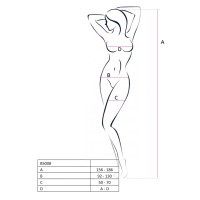 Бодістокінг Passion BS008 white, комбінезон, імітація панчіх і пояса