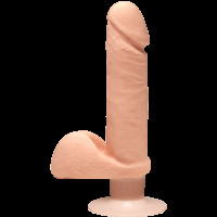 Фалоімітатор Doc Johnson The D - Perfect D - Vibrating 7 Inch With Balls - ULTRASKYN, діаметр 4,5 см
