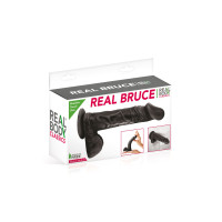 Фалоімітатор на присосці Real Body — Real Bruce Black, TPE, діаметр 4,2 см