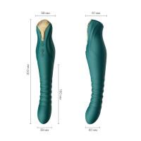 Смарт вибратор-трастер Zalo King Turquoise Green
