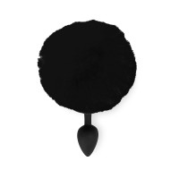 Силіконова анальна пробка М Art of Sex - Silicone Bunny Tails Butt plug, колір Чорний, діаметр 3,5 см