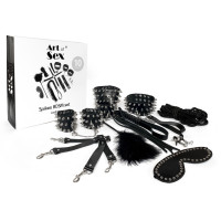 Набор Art of Sex - Spikes BDSM Set Leather, 10 предметов, натуральная кожа, Черный