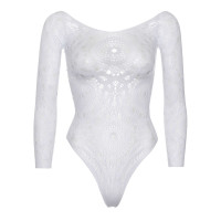 Боді Leg Avenue Snap crotch thong back teddy White M/L