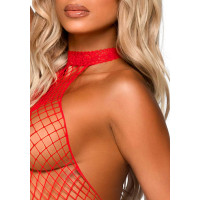 Бодістокінг Leg Avenue Racer neck bodystocking Red