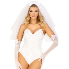Эротический костюм невесты Leg Avenue Tiered bridal veil O/S
