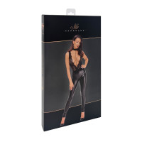 Комбінезон Noir Handmade F298 Libido Deep-V catsuit with collar and pearl chain - 3XL