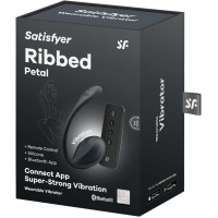 Віброяйце Satisfyer Ribbed Petal Connect App Black