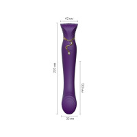 Смартвібратор Zalo — Queen Twilight Purple, пульсівна перлина, кристал Swarovski