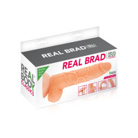 Фалоімітатор із рухомою крайньою плоттю Real Body — Real Brad, діаметр 4,5 см, TPE