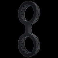 Наручники з силікону Doc Johnson The Cuffs Large - Black, добре тягнуться, для рук і для ніг