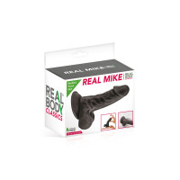 Фаллоимитатор с присоской Real Body – Real Mike Black, TPE, диаметр 3,8 см