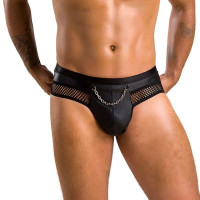 Чоловічі труси з ланцюжком спереду 030 SLIP OPEN TOM black, L/XL