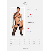 Портупея на грудь Obsessive A740 harness black O/S, искусственная кожа