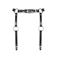 Гартери Obsessive A741 garter belt black O/S, штучна шкіра