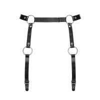 Гартери Obsessive A741 garter belt black O/S, штучна шкіра