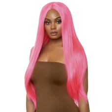 Leg Avenue Long straight center part wig neon pink