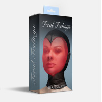 Маска серце сітка Feral Feelings - Hearts Mask Black/Red