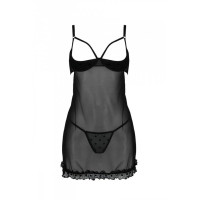 Пеньюар MARINA CHEMISE black S/M - Passion