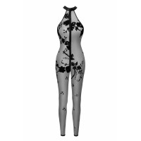 Бодістокінг Noir Handmade F315 Ego flocked mesh halter catsuit - L