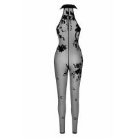 Бодістокінг Noir Handmade F315 Ego flocked mesh halter catsuit - L