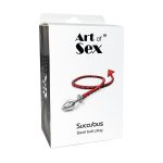 Металлическая анальная пробка с дьявольским хвостом Art of Sex - Succubus, экокожа