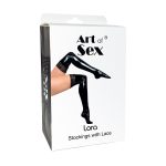 Сексуальні вінілові панчохи Art of ex - Lora з мереживом, розмір колір