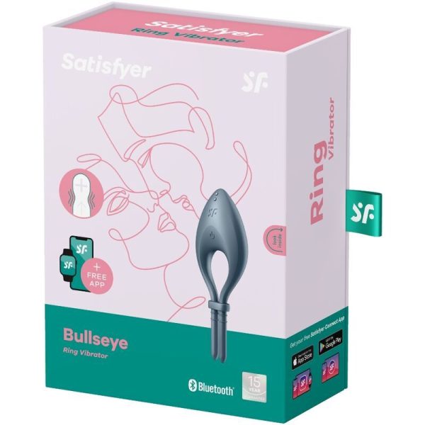 Эрекционное смарт-виброкольцо лассо с регулировкой размера Satisfyer Bullseye Dark
