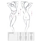 Корсет з пажами Passion JOLENE CORSET трусики, напіввідчинені груди, напівпрозорий