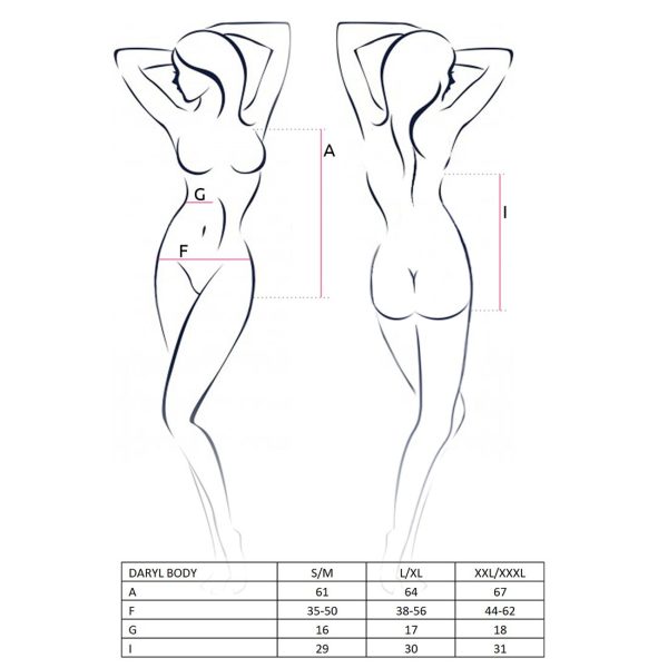 Боді з дуже глибоким декольте Passion DARYL BODY XXL