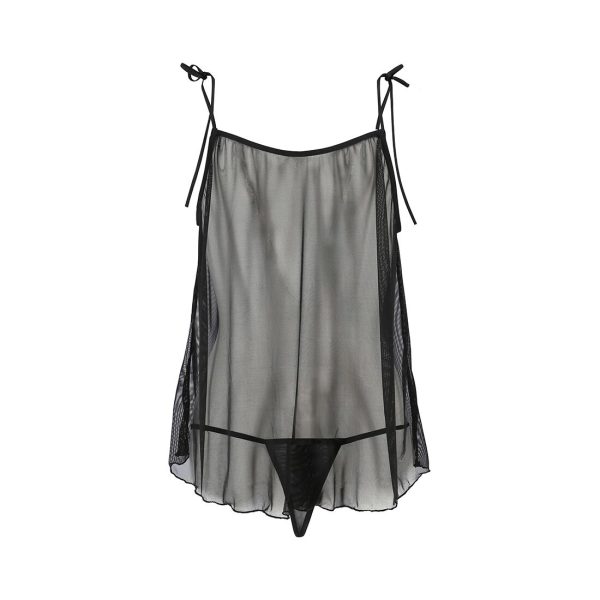 Сорочка прозора бебі-дол Passion MELANIA CHEMISE трусики, на тонких бретелях