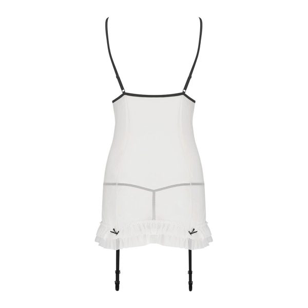 Сорочка прозора з пажами Passion ORIHIME CHEMISE , трусики, стрепи