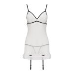 Сорочка прозора з пажами Passion ORIHIME CHEMISE , трусики, стрепи