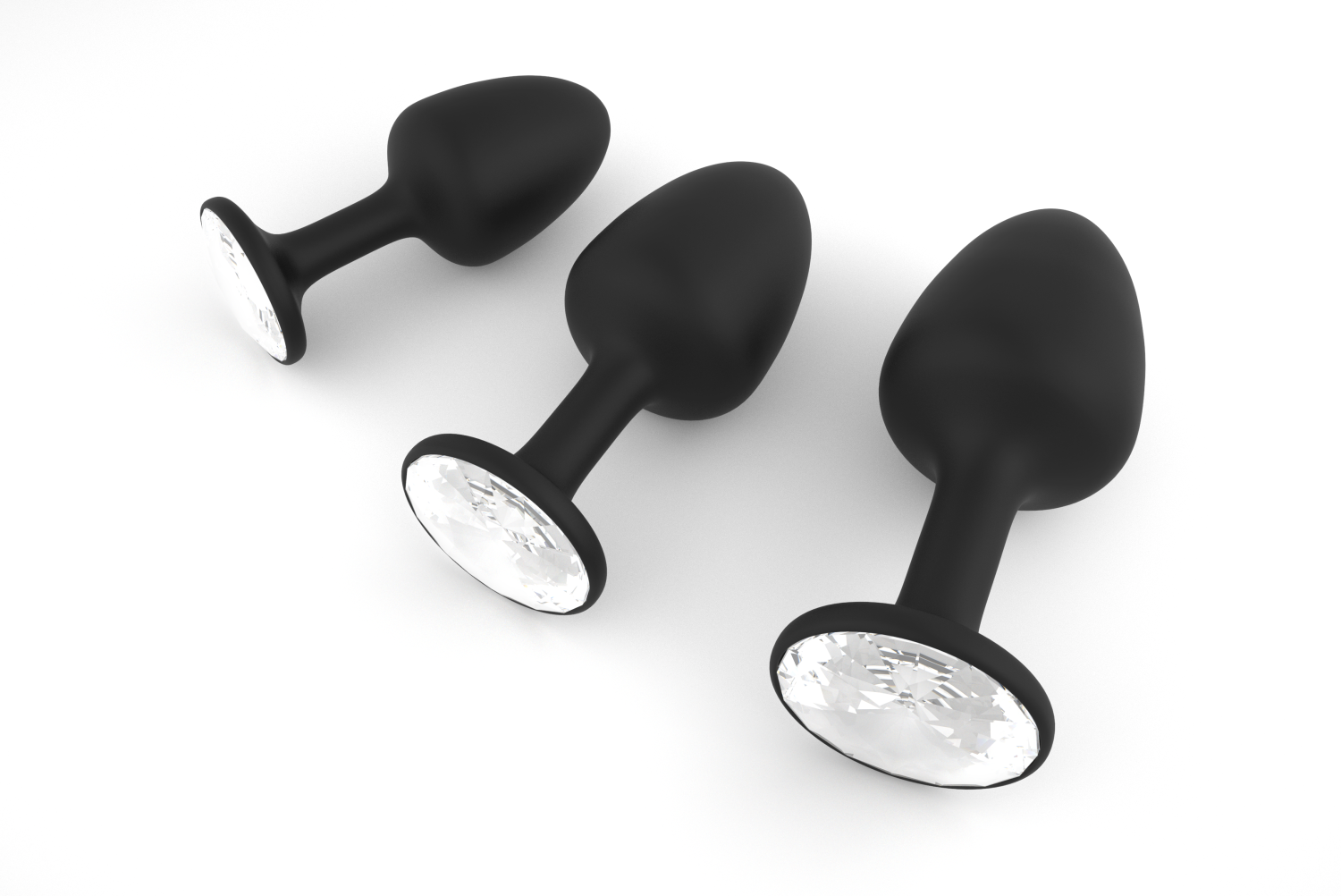 Анальна пробка Dorcel Geisha Plug Diamond з кулькою всередині, створює вібрації, макс діаметр 4,5