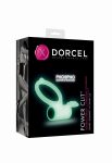 Эрекционное кольцо Dorcel Power Clit PHOSPHO с вибрацией, белое, светится в темноте